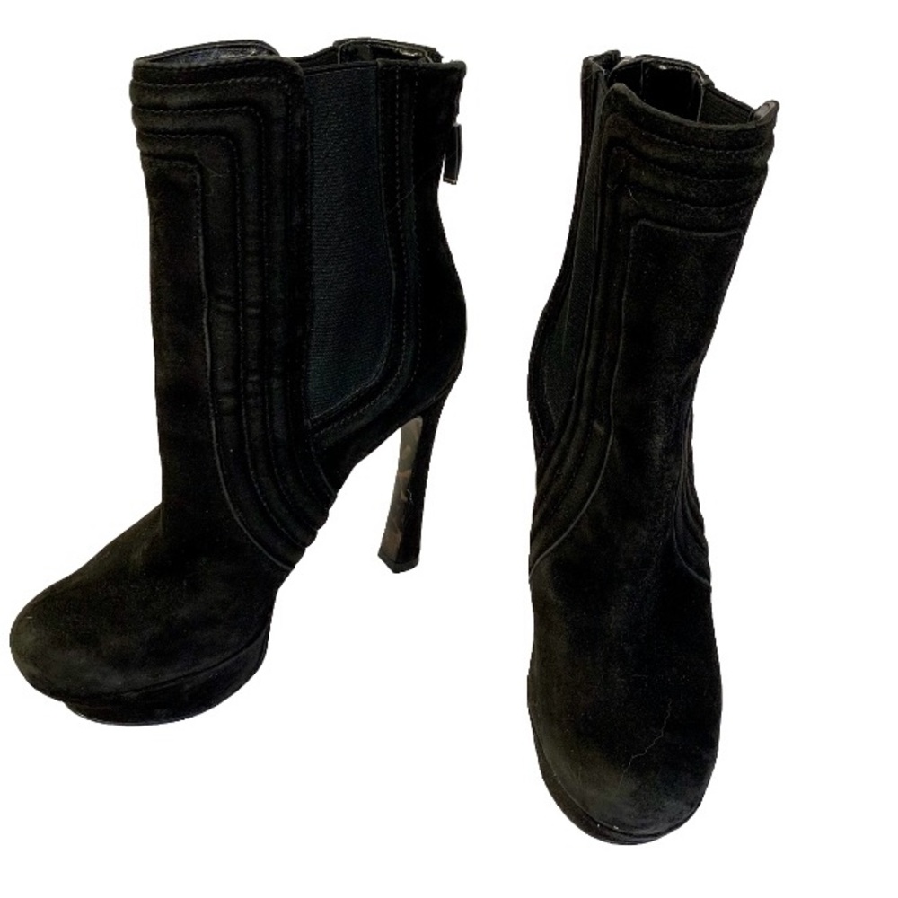 Guess Abrielle Suede Ankle Boot Women 6.5 Black‎ Platform Stiletto Office Siren - Picture 2 of 13